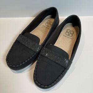 Daisy Fuentes Black Loafer with crystals